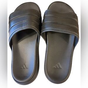 adidas Black Men's Slide Sandals with Three-Strap Design